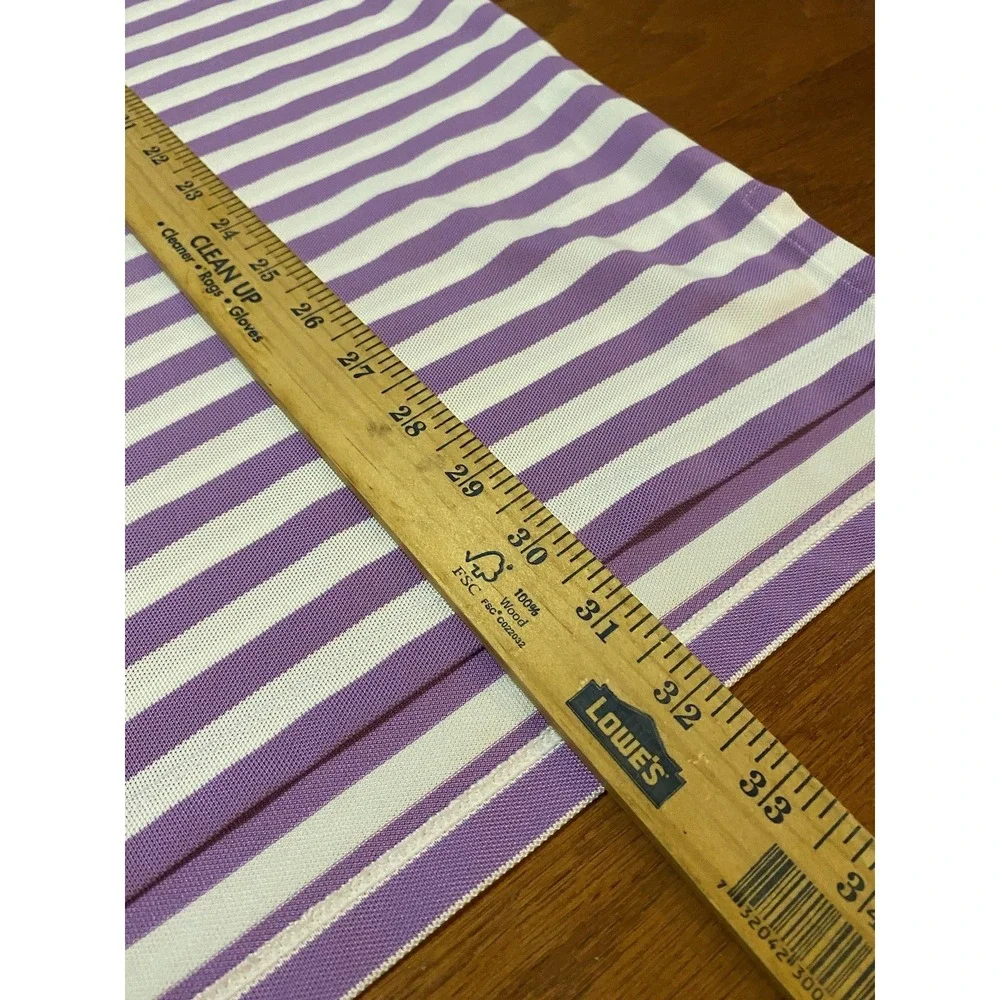 RLX Ralph Lauren Polo Shirt Mens Large Purple Striped Golf Performance Stretch